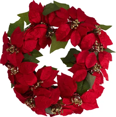 Produktbild von Weihnachtlicher Türkranz, Weihnachtsstern, 45 cm