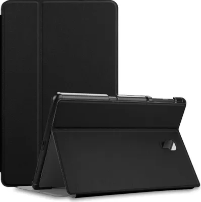 Produktbild von Fintie Hülle für Samsung Galaxy Tab A 10.5 SM-T590/T595 - Folio Stand Schutzhülle mit Auto Sleep/Wake, Multi-Winkel Betrachtung für Samsung Galaxy Tab A 10.5 Zoll 2018 Tablet PC, Schwarz