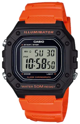 Productafbeelding van Casio Collection digitale herenhorloge, kunststof, met dagelijkse alarmfunctie, model W-218H-4B2VEF
