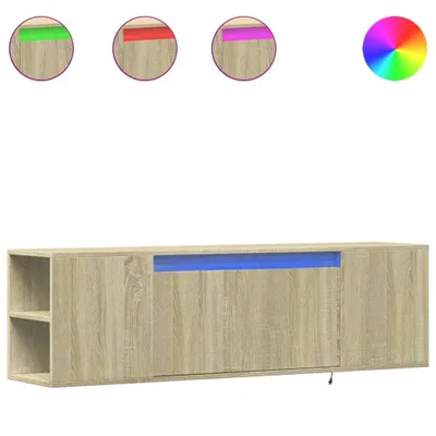 Produktbild von vidaXL TV-Wandschrank mit LED-Beleuchtung Sonoma-Eiche 135x31x39,5 cm