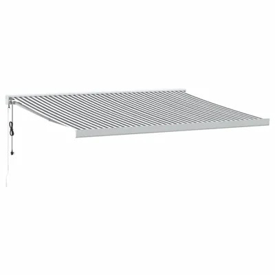 Produktbild von vidaXL Markise Einziehbar Anthrazit und Weiß 4x3 m Stoff und Aluminium