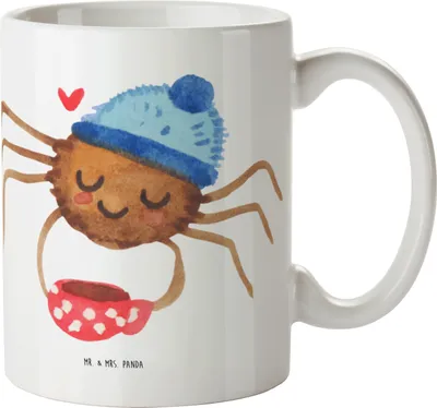 Produktbild von Mr. & Mrs. Panda Plastikbecher Spinne Agathe Kaffee - Weiß - Geschenk, Kinderbecher, Lebensweisheiten, Trinklernbecher, Morgen, Morgenmuffel, Pott, Haferl, Kindertasse
