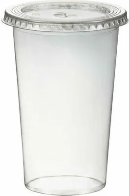 Produktbild von 150x Smoothiesbecher inkl. Deckel mit Schlitz 400 ml Ø 95mm PET glasklar