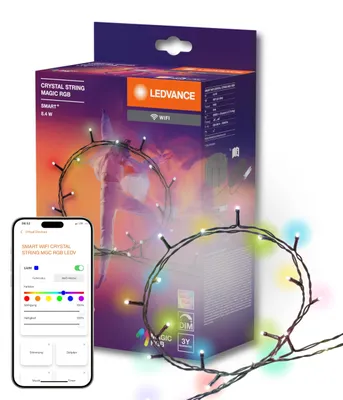 Produktbild von LEDVANCE RGB Lichterkette 200 LEDs, WiFi, Alexa, Google, IP44, Musik-Sync