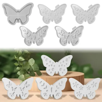 Produktbild von Silikonformen Gießformen Ostern Schmetterling 5 Stück Frühling Gipsformen für Handwerk