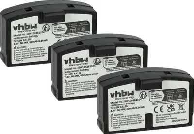 Produktbild von vhbw 3x Akku kompatibel mit Sennheiser Set 820, SET 55 TV, Set 820 S Wireless Headset Kopfhörer (60 mAh, 2,4 V, NiMH)