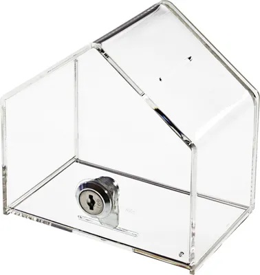 Produktbild von Spendenbox Haus Acryl, 13,8 x 9 x 12,5 cm, HMF 46911