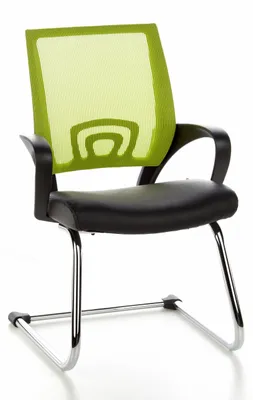 Produktbild von hjh OFFICE Freischwinger mit Armlehnen VISTO NET V Kunstleder/Netzstoff Stuhl für Büro Zuhause, Besucherstuhl Schwingstuhl bis 110 kg belastbar