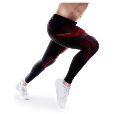 Produktbild von Rehband PRN Padded Compression Tights Kompressionshose Torwarthose mit Polstern schwarz/rot 503036-010233, Größe:XXXL