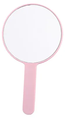 Produktbild von Runder Handspiegel mit Griff (12 x 21,5 cm), tragbarer Kosmetikspiegel, Reisespiegel