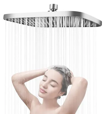 Produktbild von Regendusche Duschkopf 14 Zoll Edelstahl Wassersparend 360° Verstellbar Quadratisch Selbstreinigend