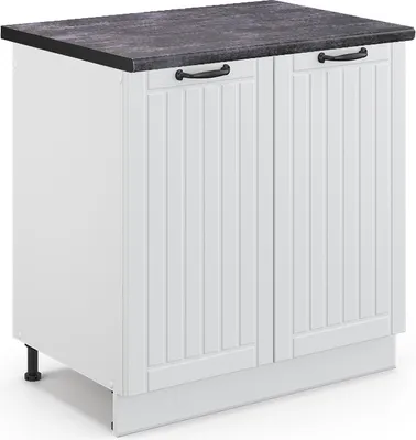 Produktbild von Spülenunterschrank Vicco Fame-Line Weiß Landhaus 80 cm , AP Anthrazit, Model 46330