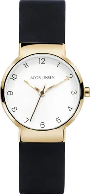 Jacob Jensen 196 Damen-Armbanduhr Titan Quarz Goldfarben 1