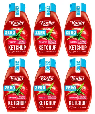 Produktbild von Kotlin Ketchup Zero 6x 420g - Tomatenketchup scharf ohne Zuckerzusatz