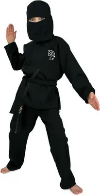 Produktbild von Ninja schwarz Kinder Karneval Fasching Kostüm 128