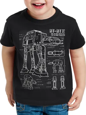 Produktbild von style3 AT-AT Kinder T-Shirt blaupause walker