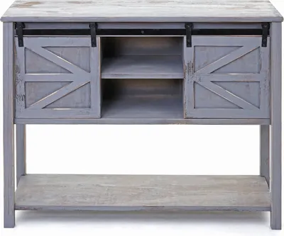 Immagine prodotto di Cassettiera HWC-D57, mobile credenza ad ante scorrevoli, effetto shabby vintage 81x102x34cm ~ grigio scuro