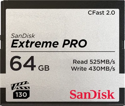 Produktbild von SanDisk Extreme PRO CFast 2.0 Speicherkarte – 64 GB