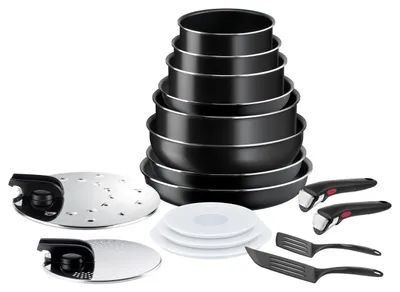Productafbeelding van Tefal Ingenio L1599702, Mixset, Zwart, Aluminium, Titanium coating, Zwart, Temperatuurindicator