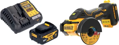 Obrázok produktu pre DeWalt DCS 438 M1 akumulátorová rezačka na rôzne materiály 18 V 76 mm bezkefová + 1x akumulátor 4,0 Ah + nabíjačka