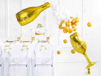 Produktbild von Folienballon Schnapsglas 28x80cm gold 1 St.