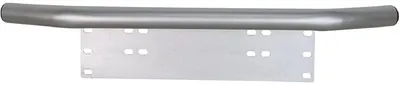 Immagine prodotto di Supporto universale per targa, paraurti anteriore, barra di protezione, colore argento, compatibile con fari a LED