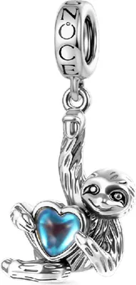 Produktbild von Gnoce-Charm Faultier Mondstein Silber JNC 025