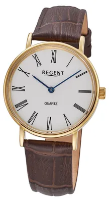 Zdjęcie produktu dla Zegarek kwarcowy Regent F-1577 dla kobiet w kolorze brązowym/złotym