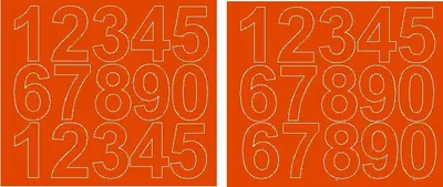 Produktbild von Selbstklebende Zahlenaufkleber, 6 cm, orange, matt
