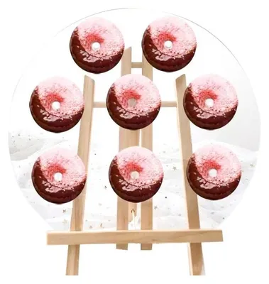 Acryl-Donut-Ständer mit Holzgestell für 8 Donuts