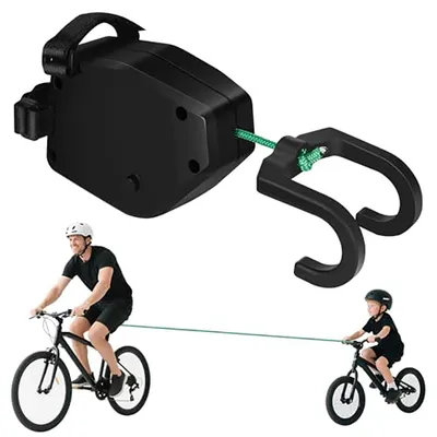 Produktbild von Fahrrad Abschleppseil elastisches 2M Traktionsseil,Zugseil für Eltern & Kind,Tragfähigkeit 500lbs für MTB & Kinderfahrrad,Unterstützung bei Steigungen