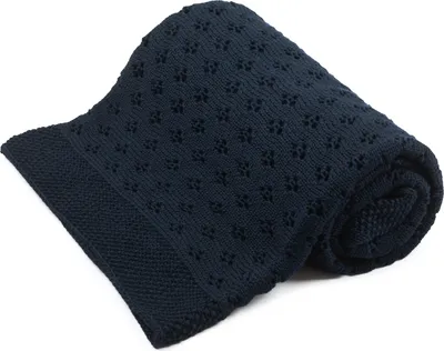 Obrázok produktu pre Bellochi detská deka - 100% bambus - mäkká - 100x80 cm - ažurový - blue marino