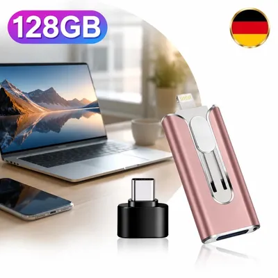 Produktbild von Multifunktionaler 128GB USB Speicherstick Plug & Play für Mac PC und Handy Stick