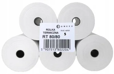 Produktbild von Omeko Thermopapierrollen 80mm x 80m für Kassen 5 Stück