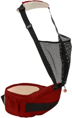 Produktbild von Baby Deer Hüftsitz Babytrage mit verstellbarem Gurt Kindertrage Sitz Rot/Schwarz