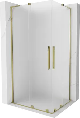 Image de Mexen Velar L Duo 90x80cm Cabine de douche, or, porte coulissante