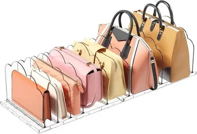 Produktbild von Famanu Organizer für Handtaschen - 2 verstellbare, transparente Trennwände