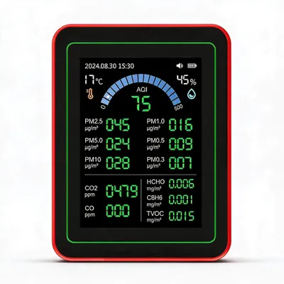 18-in-1 Luftqualitätsmonitor CO2 PM2.5 PM10 Datenlogger LCD