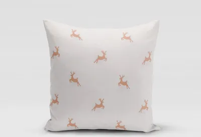Produktbild von SCHÖNER LEBEN. Kissenhülle Hirsche Rentiere ecru kupfer div. Größen Größe 40x40cm (HxB) 40x40cm (HxB) Größe