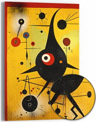 Produktbild von DEQOART Hybrid Leinwand Bild 60x90 cm 'Kosmisches Formenspiel' Wandbild Glas flach modern