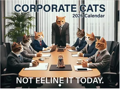 Produktbild von Wandkalender 2026, 12-Monats-Kalender mit Katzenmotiv, lustiger Corporate-Katzen-Wandbehangplaner für das Home-Office und die Schule