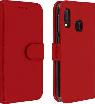 Produktbild von Avizar, Klappetui aus Kunstleder für Samsung Galaxy A20e, Rot