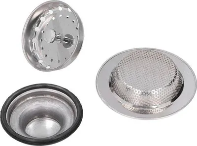 Produktbild von Kombi-Ablaufspülung - 3-teiliges Set, Edelstahl-Abflussspülung