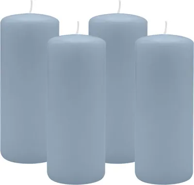 Produktbild von 4er Set Adventskranzkerzen Jeans Blau Ø 60 x 120 mm