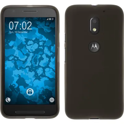 Produktbild von PhoneNatic Case kompatibel mit Lenovo Moto E3 - grau Silikon Hülle matt + 2 Schutzfolien