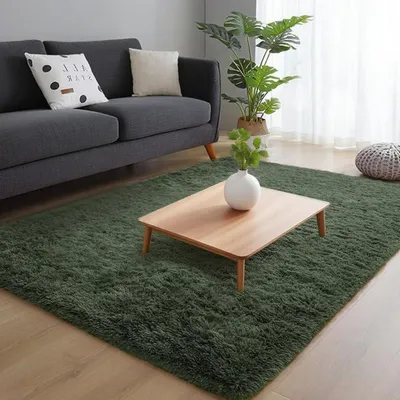 Obrázok produktu pre Kober s vysokým vlasom, 120x160 cm, tmavozelený, umývateľný, protišmykový, mäkký
