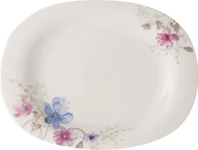 Produktbild von Villeroy & Boch Mariefleur Gris Basic, Servierschale, Porzellan, Mehrfarbig, Oval, 0,5 l, 340 mm