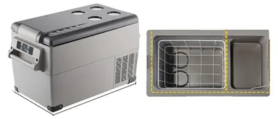Image de Réfrigérateur de voiture, réfrigération portable, plusieurs options d'alimentation, 35L