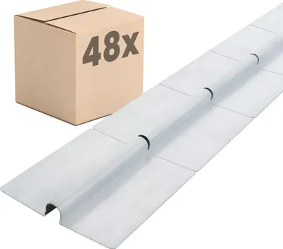Produktbild von Dalsys Wärmeleitblech Fußbodenheizung für 16mm Heizungsrohr, 75cm, 48 Stück, Silber, mit Sollbruchstelle für gleichmäßige Wärmeverteilung