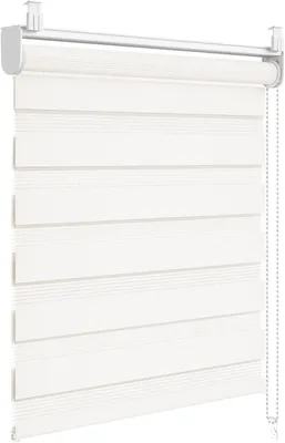 Produktbild von WOLTU Doppelrollo Klemmfix ohne Bohren, Vormontiertes Duo Innen Rollos, Creme : 45x130 Größe: 45x130
